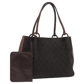 Borsa Tote GG Canvas Gucci Marrone Argento 101919 Auth hk3623