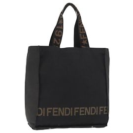 Borsa Tote FENDI in tela nera Auth ka3757