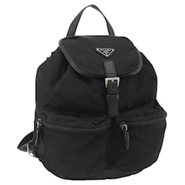 Zaino PRADA in nylon nero argento Auth YKZ1112 - Prada