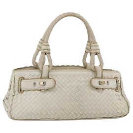 BORSO A MANO IN PELLE INTRECCIATO BOTTEGA VENETA BIANCO AUTH YKZ230