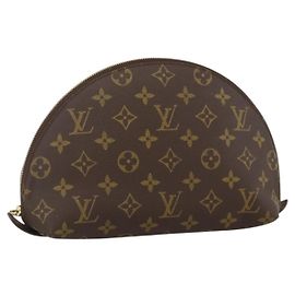 LOUIS VUITTON Pochette Cosmetica Demi Ronde Monogram M47520 LV Auth BA11983