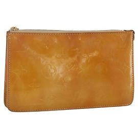 LOUIS VUITTON Monogram Vernis Lexington Pouch Beige M91010 LV Auth YKZ1167