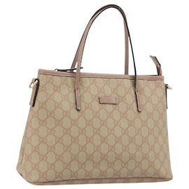 GUCCI GG Supreme Tote Bag aus PVC Beige Gold 353440 Auth YKZ112
