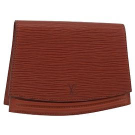 LOUIS VUITTON Pochette Tilsitt Epi Marrone M52603 LV Auth INZ113