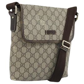 Gucci Borsa a Spalla GG Supreme PVC Beige Oro 223666 Auth YKZ033