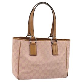Borsa Tote GG Canvas Gucci Rosa Argento 113019 Auth AMZ077