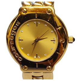 Relógio Courreges em aço com detalhes dourados 36 mm