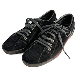 Gucci Web Boston Wildleder Sneaker 38 Schwarz