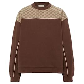 Gucci GG Monogram Pullover Braun Baumwolle