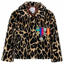 Chaqueta Stella Jean con Estampado de Leopardo Cropped