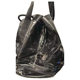 Adidas Bolsa de deporte negra de vinilo