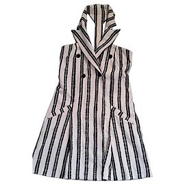 Kenzo Kleid aus Baumwolle schwarz creme gestreift