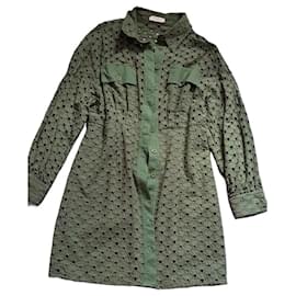 Vestido Sandro de algodón caqui