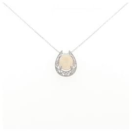 Autre Marque Collana in oro bianco Au750 con opale e diamanti