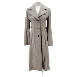 Abrigo largo beige a cuadros - Courreges