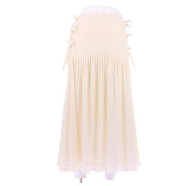 Falda larga beige con lazo Paco Rabanne