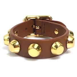 Bracciale in pelle marrone Prada con charm