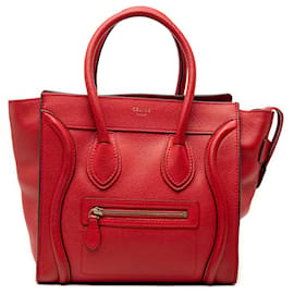 Céline Celine Roter Mikro-Kalbsleder Luggage Tote