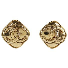 Clip-Ohrringe in Diamantform vergoldet CC Gold Chanel