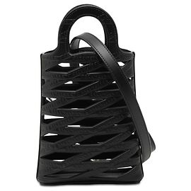 Balenciaga Schwarzer Leder Neo Basket Telefonhalter