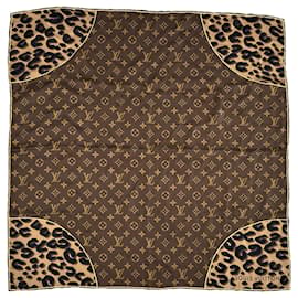 Sciarpa in seta monogramma marrone Louis Vuitton