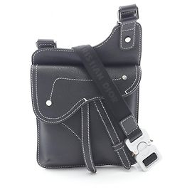 Borsa a sella in pelle nera da uomo Christian Dior