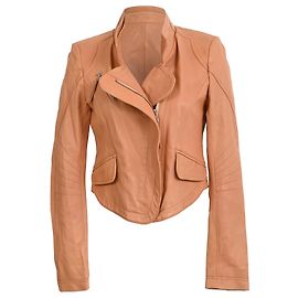 Chaqueta de motorista con cremallera Alexander McQueen en cuero marrón