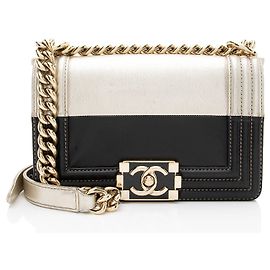 Borsa Boy Piccola Bicolore in Pelle di Vitello Chanel