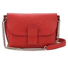 Borsa a spalla in pelle di vitello rossa Loewe