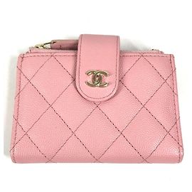 Chanel Pink Quilted Business Card Case