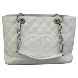 Chanel Grand Shopping Tote Kaviarleder Weiß