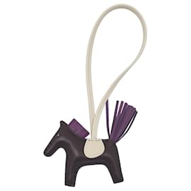 Hermès, Bag Charm Rodeo PM, Milo Lambskin, rouge sellier/violet/craie