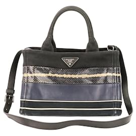 PRADA Mini Handtasche/Schultertasche aus Patchwork Canapa - Prada
