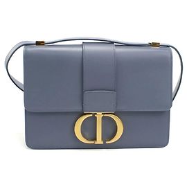Borsa a spalla in pelle blu Christian Dior