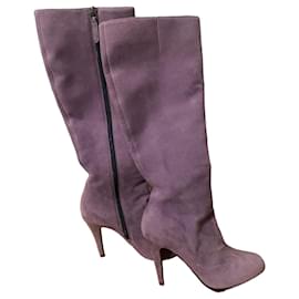 Valentino Lilac Suede Boots 10 cm Heel