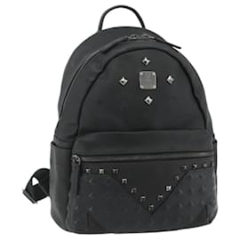 MCM Vicetos Sac à dos Logogram PVC Noir Auth kk657A