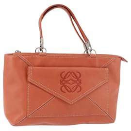 LOEWE Sac à main Anagram Cuir Argent Orange Auth mr2322A - Loewe