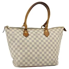 LOUIS VUITTON Damier Azur Saleya MM Tote Bag N51185 LV Auth ti3866