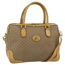 Gucci Bolso de mano Micro GG Supreme PVC 2 vías Beige Oro 002 58 0033 Auth 175355
