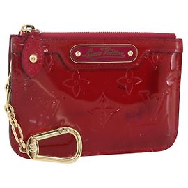 LOUIS VUITTON Vernis Pochette Cles NM Coin Purse Rose Andian M91669 Auth 175663