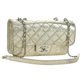 CHANEL Borsa a Spalla Matelassé in Pelle con Catena Dorata CC Auth YKZ1557SAM