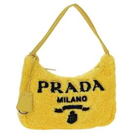 Pochette PRADA Pile Giallo Argento Auth YKZ1313M