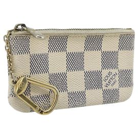 LOUIS VUITTON Damier Azur Pochette Cles Coin Purse N62659 LV Auth 176512