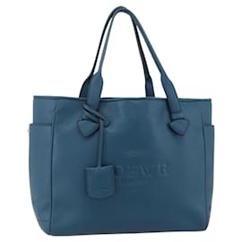 Bolso Tote Heritage LOEWE de cuero dorado azul Auth 175236A