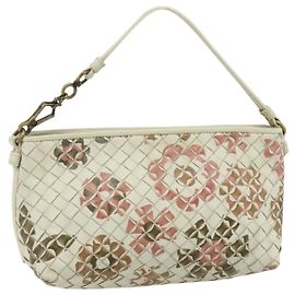BOLSO ACCESORIO DE CUERO IVORY GOLD INTRECCIATO BOTTEGA VENETA Auth 176059A
