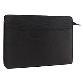 LOUIS VUITTON Epi Pochette Uomo Borsa Clutch Nera M52522 LV Auth ka3861