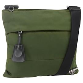 Borsa a Spalla PRADA in Nylon Verde Argento Autentica 175332