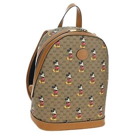 GUCCI Micro GG Supreme Disney Rucksack aus PVC Beige Gold 552884 Auth YKZ1359M