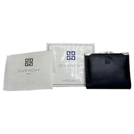 Vintage Givenchy Lederlogo Geldbörse Schwarz
