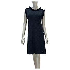 Chanel Vintage Schwarzes ärmelloses Shiftkleid Größe 40 gebraucht